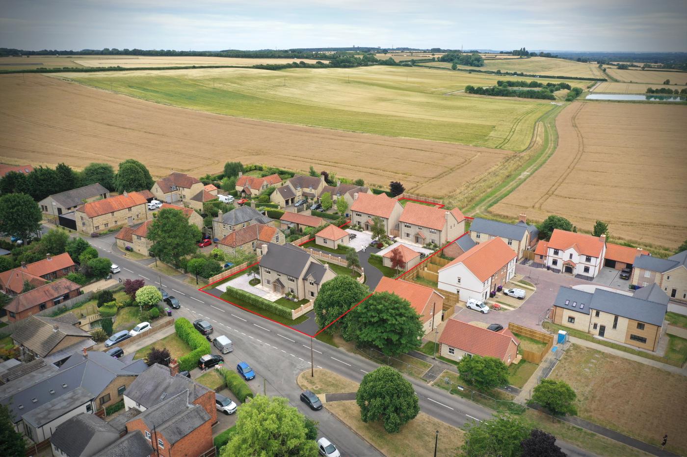 Plans submitted for new family homes in the village of Scampton near Lincoln.