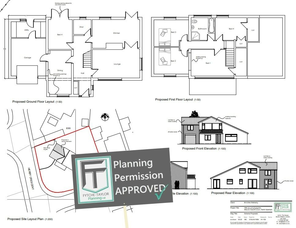 Planning application approved and planning permission granted - home extension in North Hykeham Lincoln with full plans and design from Fytche-Taylor Planning