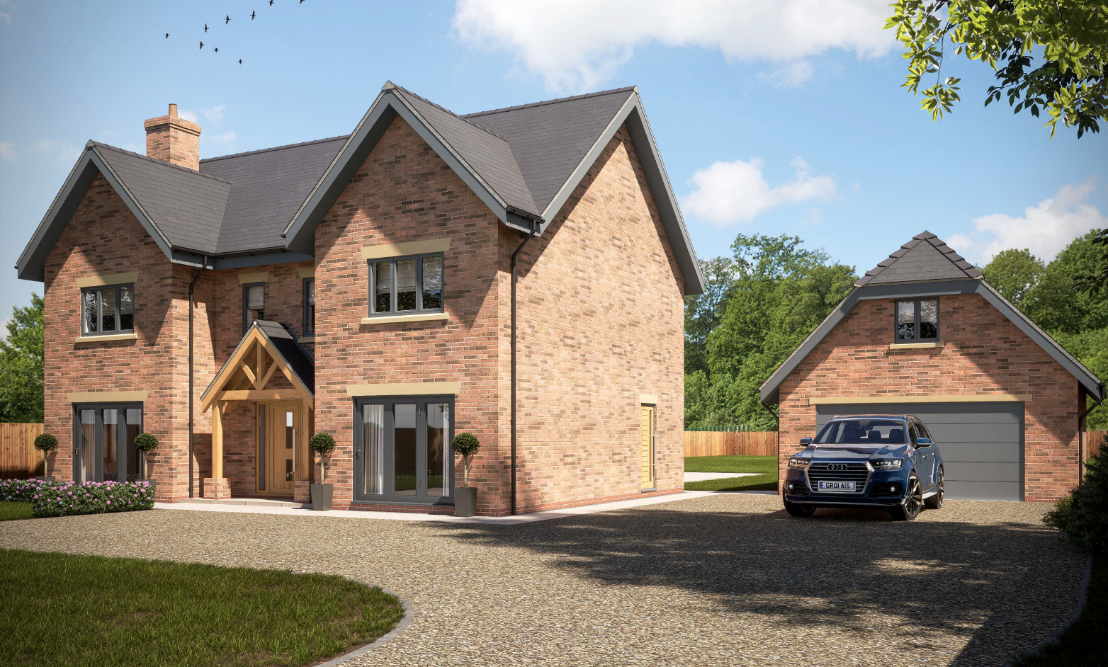 Full Planning Application Approved and Permission Granted for new self-build home in Sudbrooke, near Lincoln.  Image by Architectural Imaging Solutions. 
