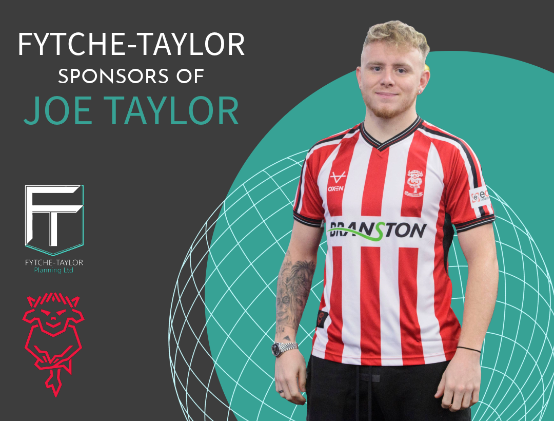 Fytche-Taylor sponsor number 9 Joe Taylor for the 2023/24 season - on loan from Luton Town