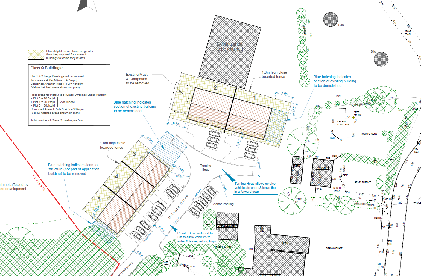 site layout - Class Q Approved for 5 Dwellings