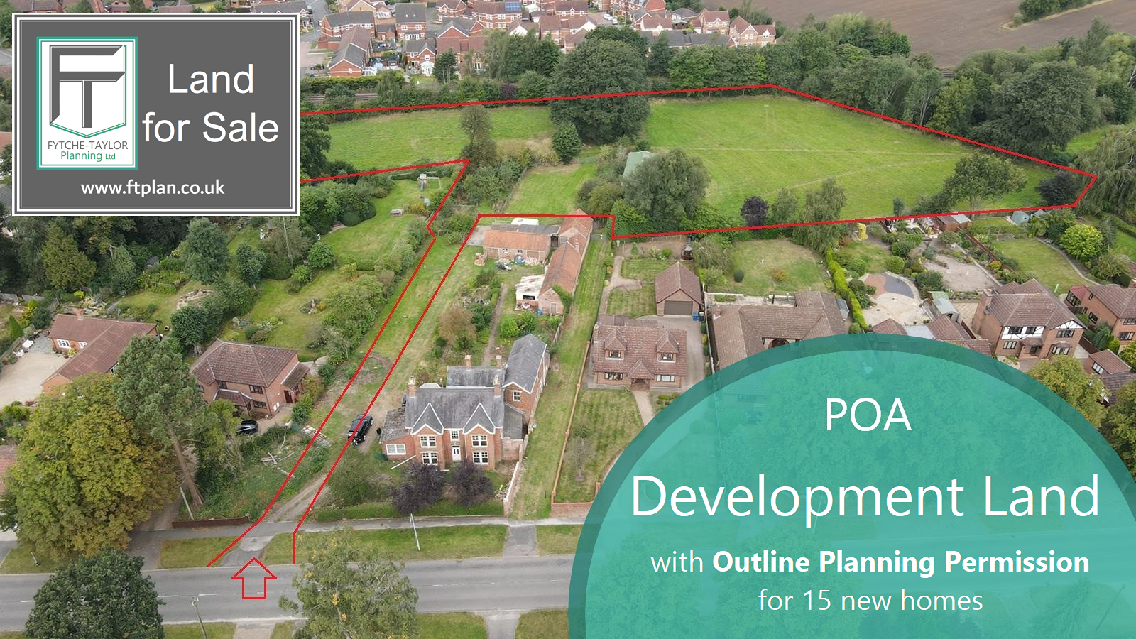 Land for Sale in Market Rasen, Lincolnshire - with planning permission for 15 new homes