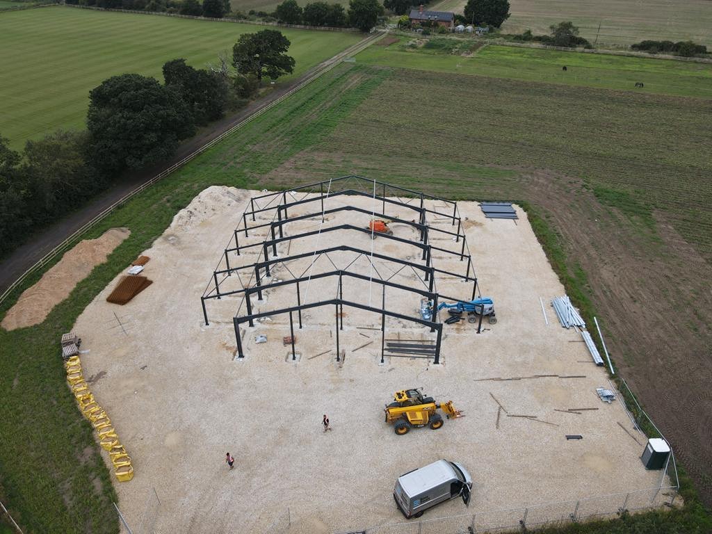 6,500 sq ft agricultural storage shed at Carr Farm, built under permitted development rights