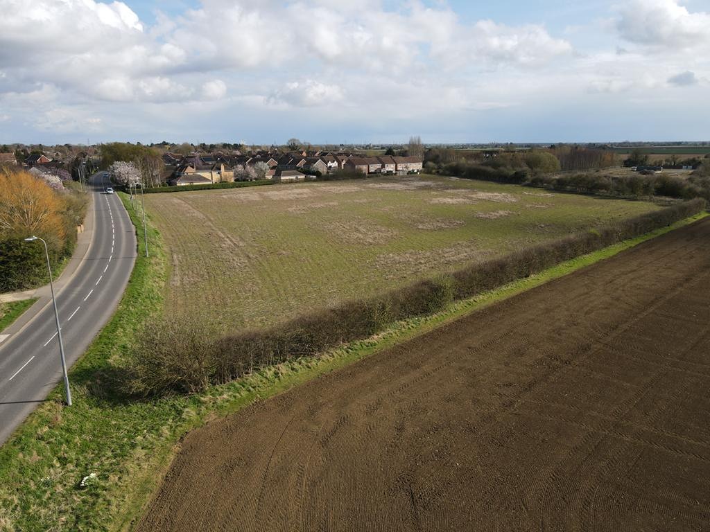 Aerial photograph showing the location of the proposed 47-home development site off Sleaford Road, Heckington.