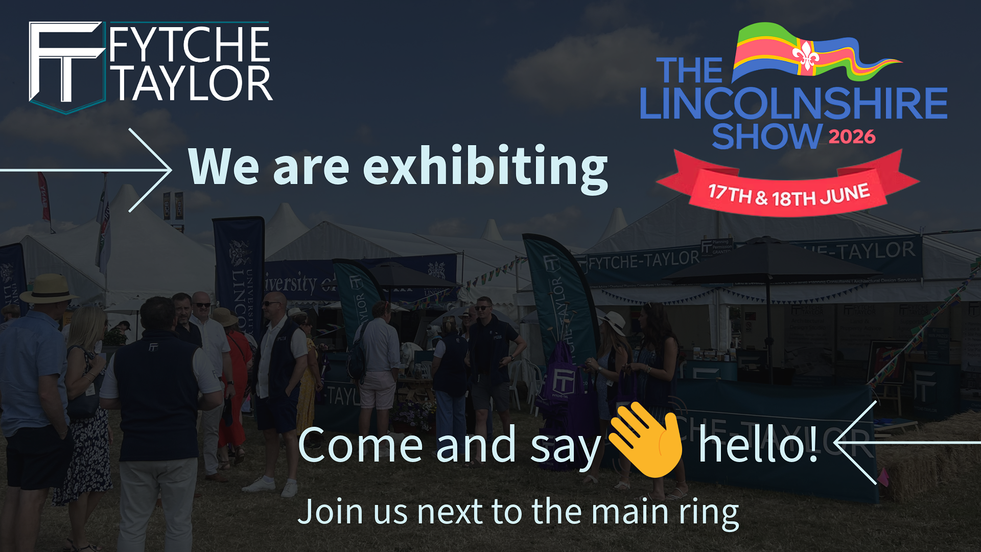 Crowds and exhibitors at the Lincolnshire Showground with Fytche-Taylor Planning providing planning consultancy services