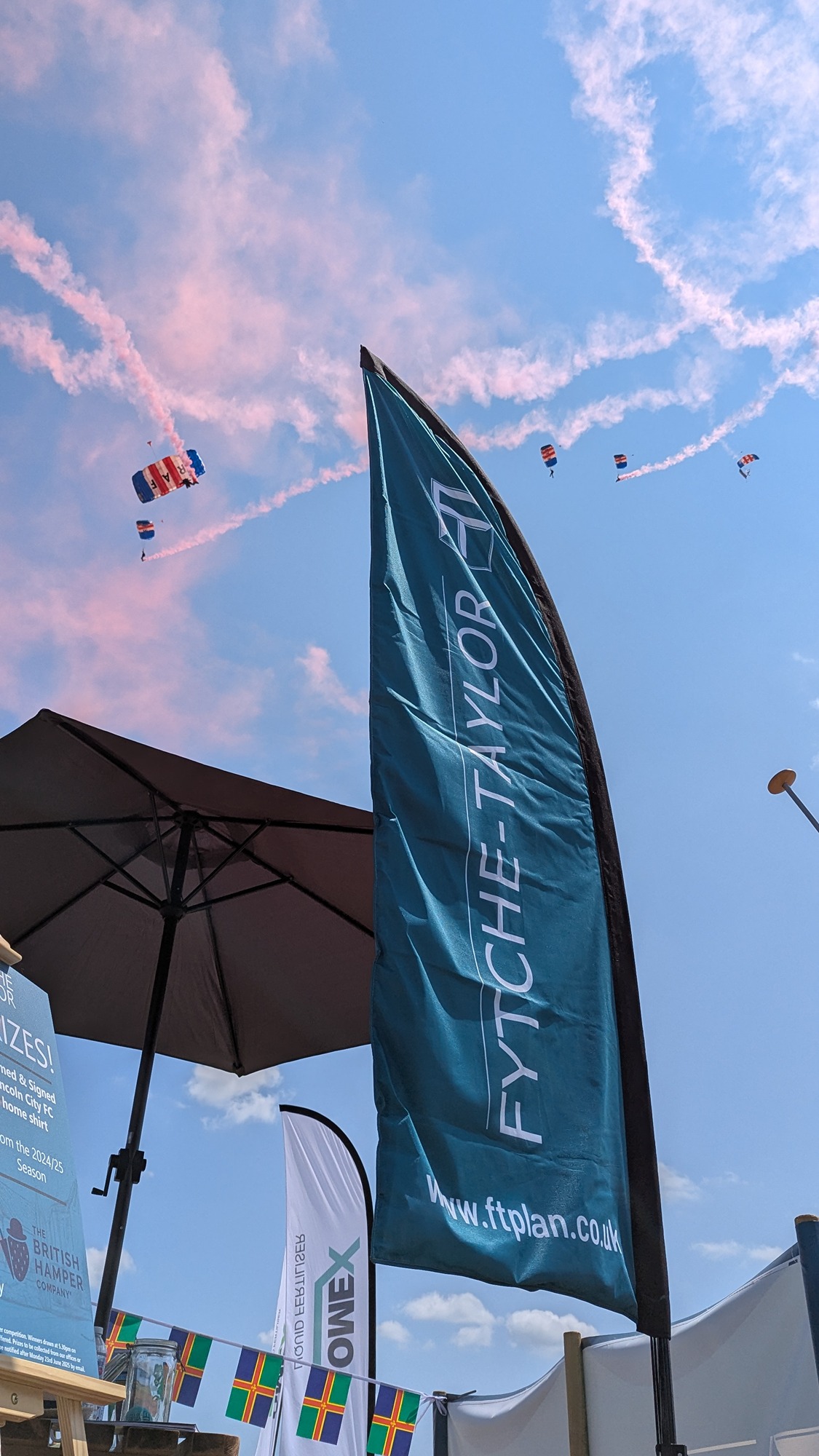 Lincolnshire Show aerial display above the showground where Fytche-Taylor Planning hosts its agricultural and rural sector clients
