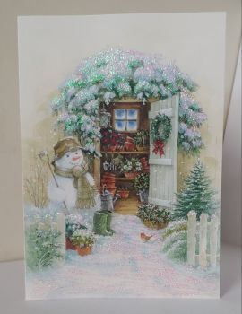 Snowman with Shed
