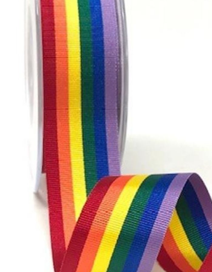 Rainbow ribbon 25mm - 2 metres 