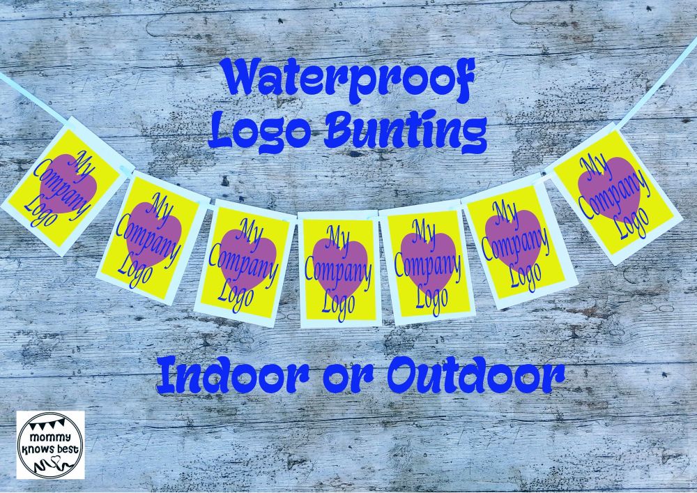 Company Business Logo Waterproof Bunting. Perfect for craft fayres