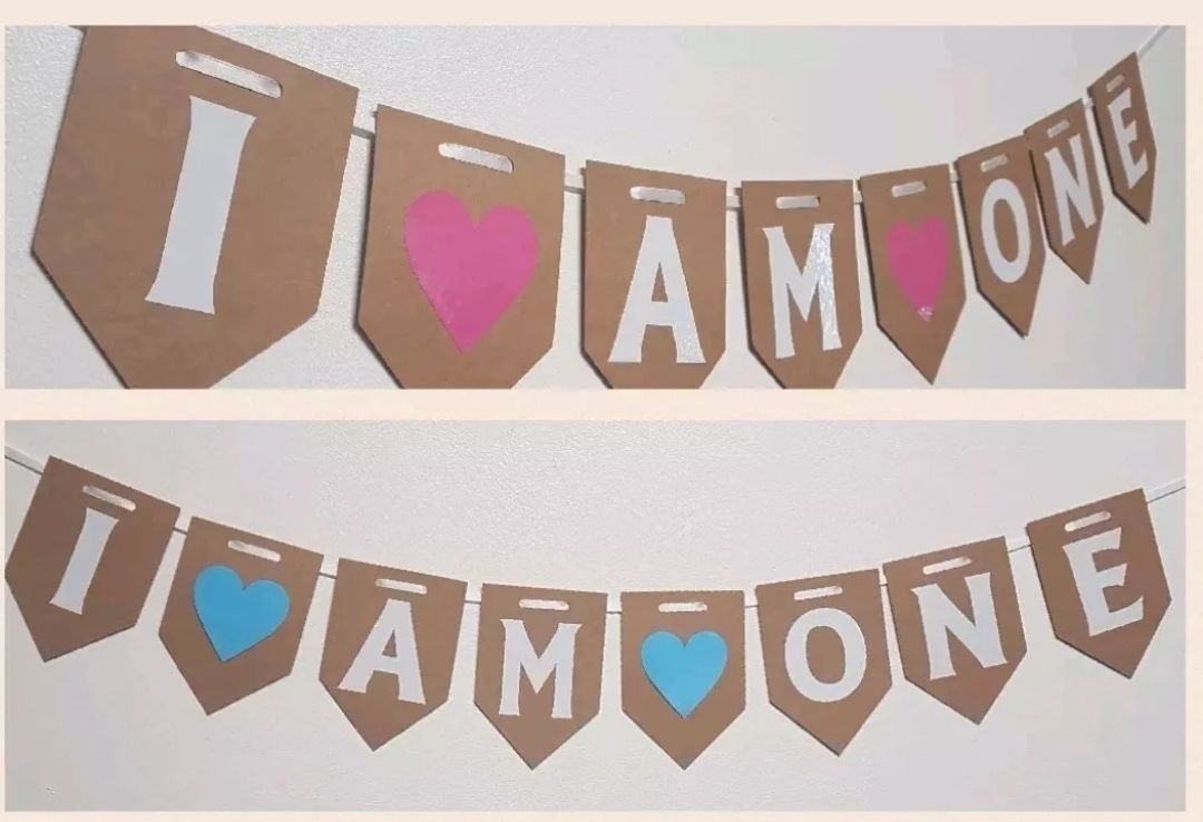 I AM ONE First Birthday Bunting. FREE POSTAGE 