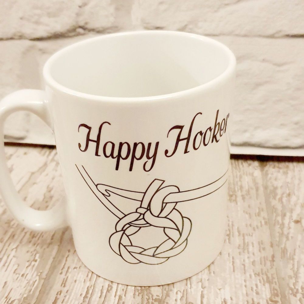 Happy Hooker Mug. Crocheting lovers mug