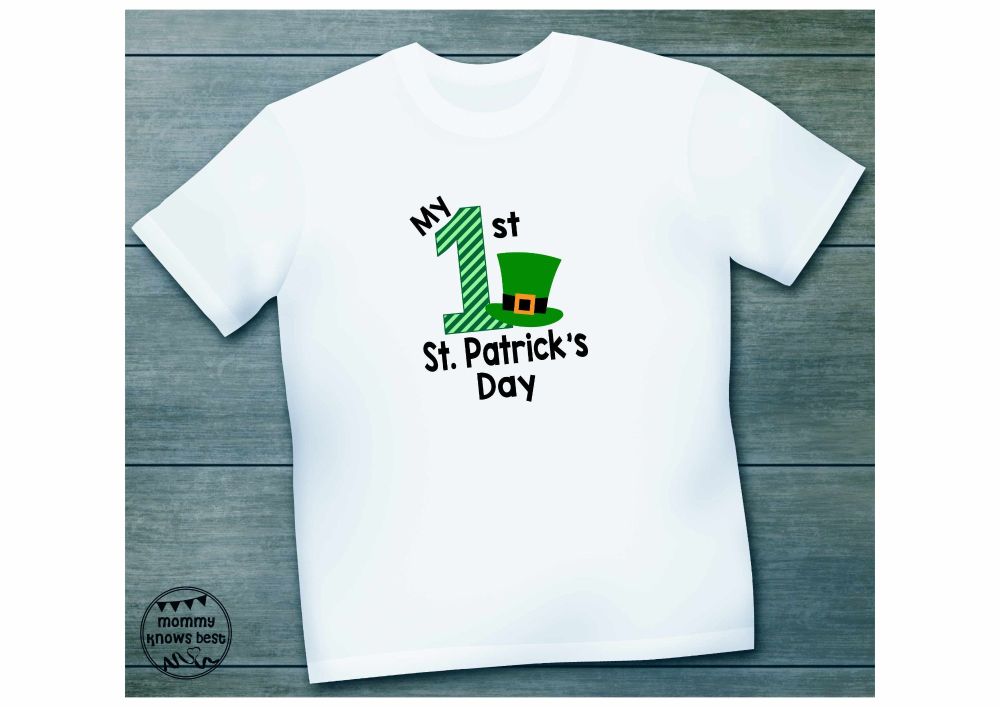 My First St Patrick's Day Childrens Tshirt - image with hat