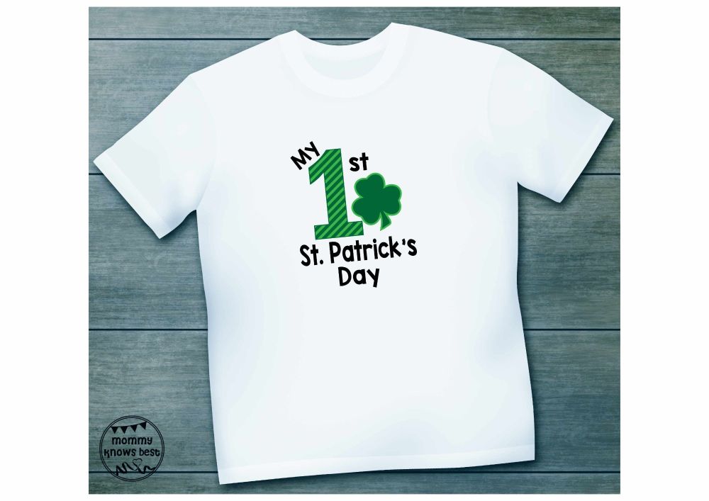 My First St Patrick's Day Childrens Tshirt - image with 4 leaf clover