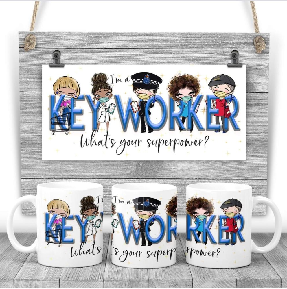 KEYWORKER Mug - I am a KEYWORKER  what's your superpower? Say thank you mug gift 