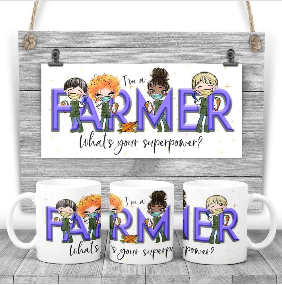 FARMER Mug - I am a FARMER what's your superpower? Say thank you mug gift 