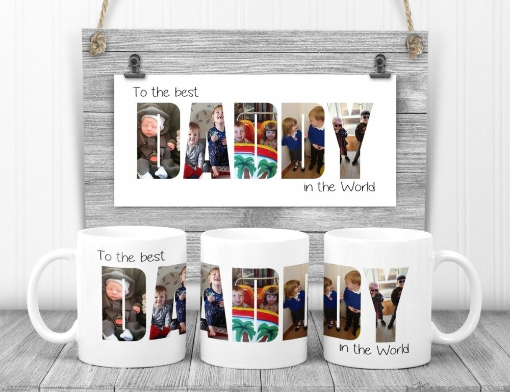 DAD / DADDY photo mug. Personalised with your photos. 