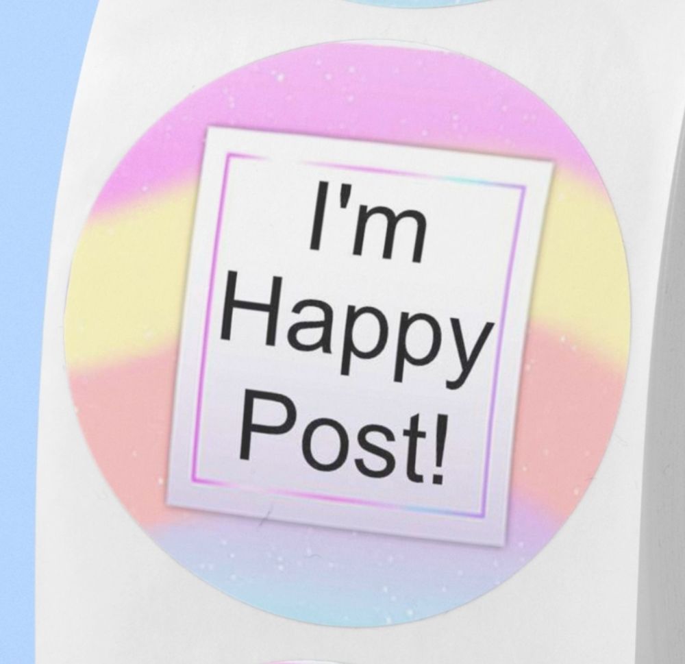 I'm happy post stickers. Labels for envelopes 