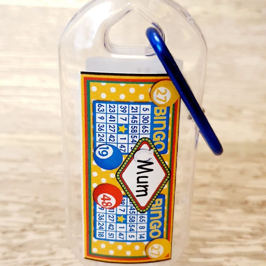 Bingo hand sanitiser gel 50ml bottle - personalised 