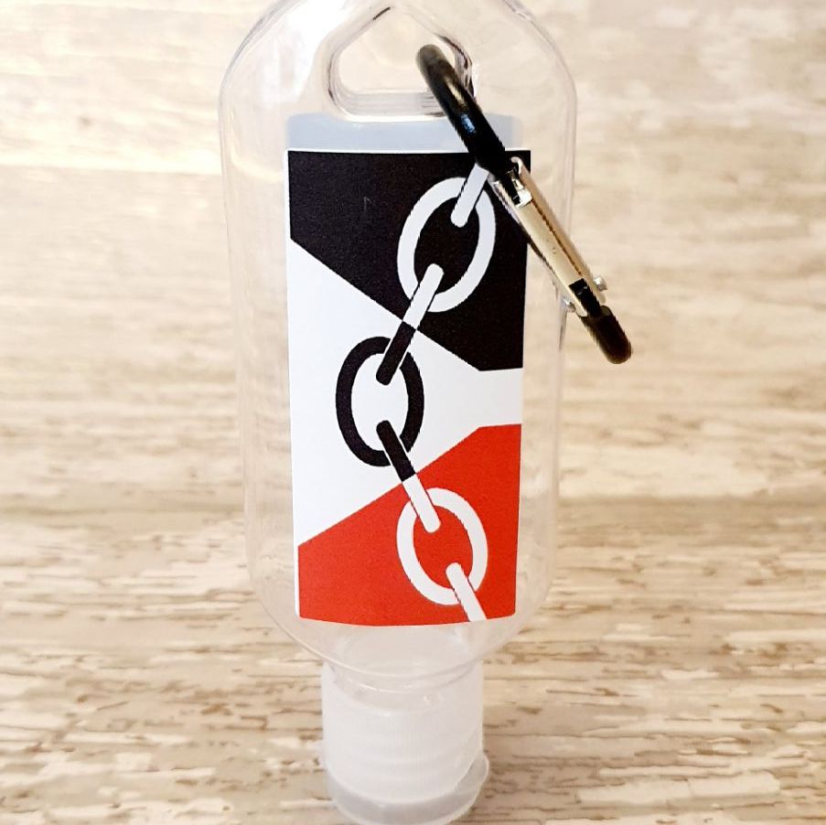 Black Country flag hand sanitiser gel 50ml bottle - personalised 