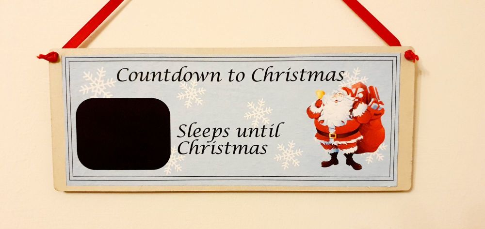 Countdown to Christmas plaque. Chalk / blackboard 