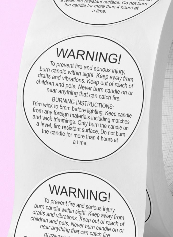 Warning sticker - candle warning stickers 