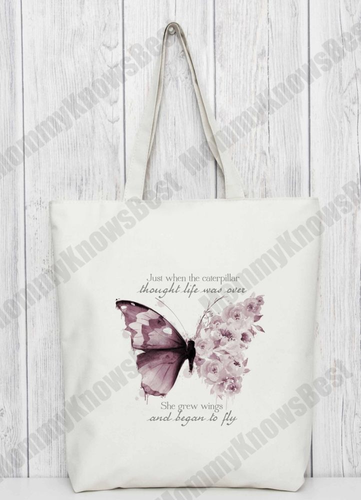 Butterfly tote bag. Bag for life. 