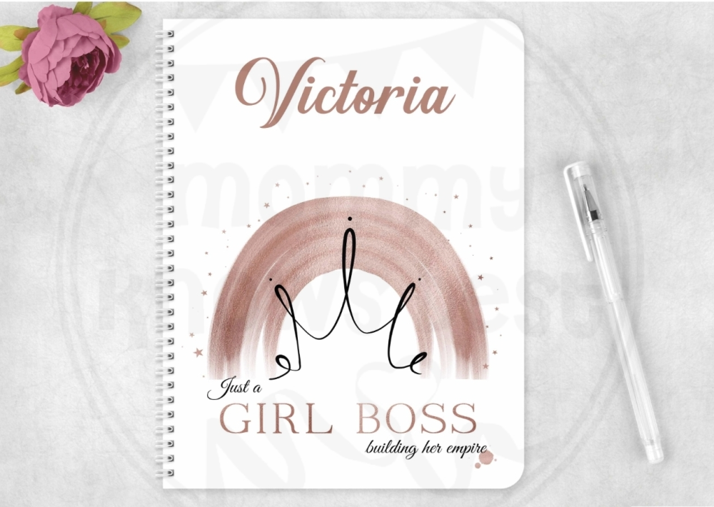 Notebook - Personalised "Girl Boss" notepad 