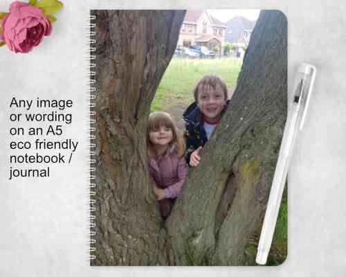 Any PHOTO or Text Notebook - Eco Friendly. Customised picture journal 