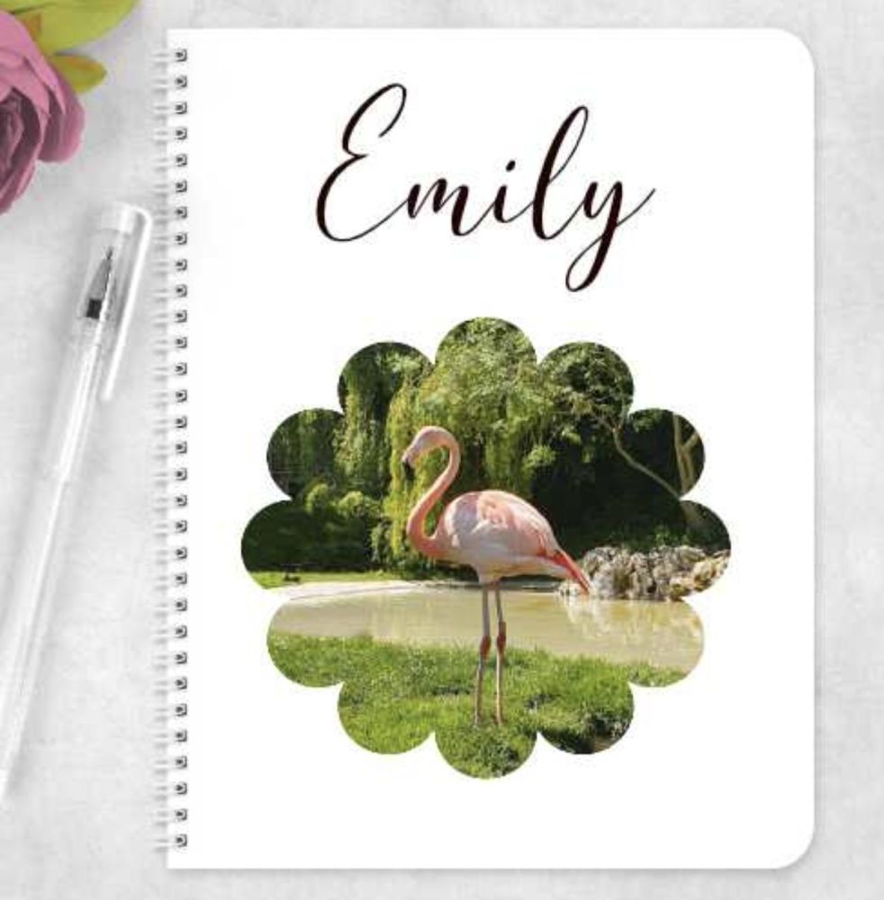 Flamingo eco friendly notebook - personalised 