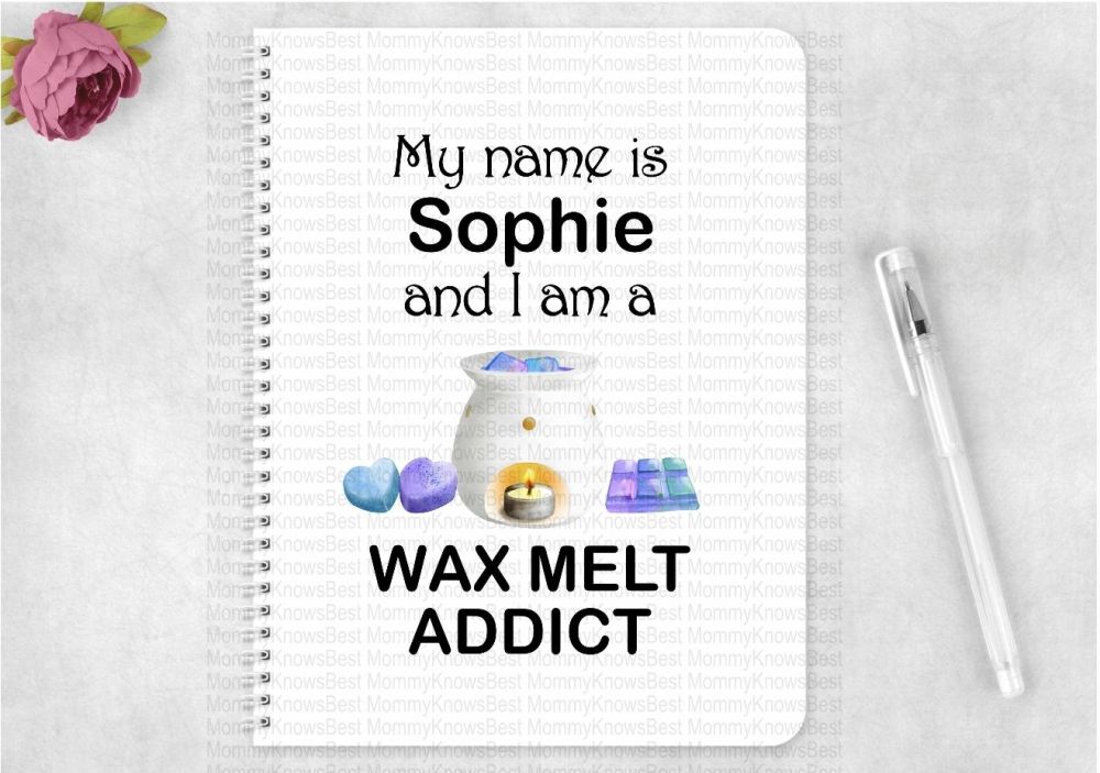 Wax melt addicts eco friendly notebook - personalised 