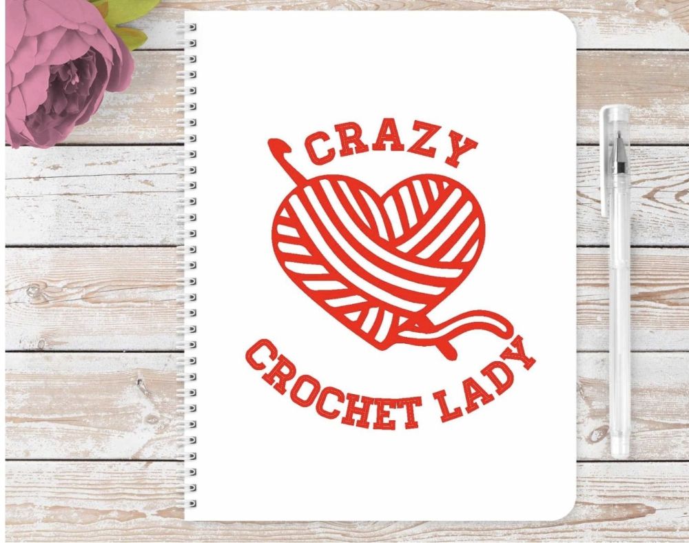 Crazy crochet notebook - personalised notepad / journal 