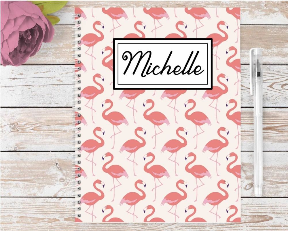 Flamingo notebook - personalised notepad / journal 