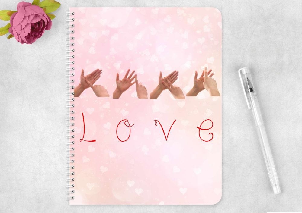 Sign Language LOVE eco friendly notebook