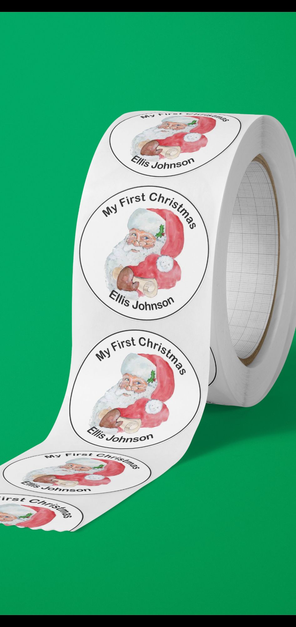 Personalised first Christmas stickers 