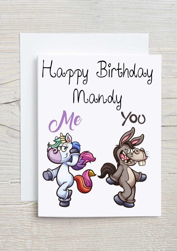 Funny Unicorn greetings card - happy birthday to a great friend