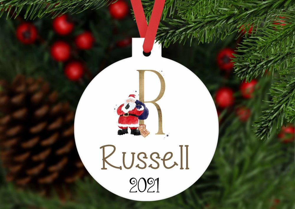 Bauble - Personalised Christmas Santa bauble shaped ornament