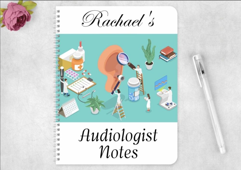 Audiologist note book, personalised audiology journal 