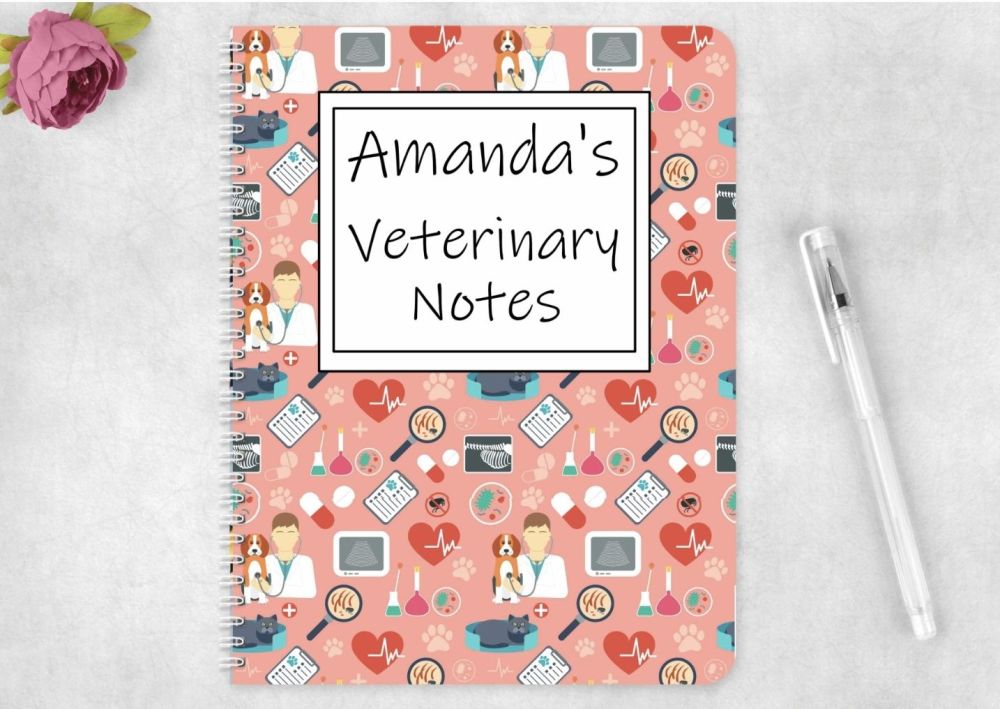 Veterinary note book, personalised vets journal 