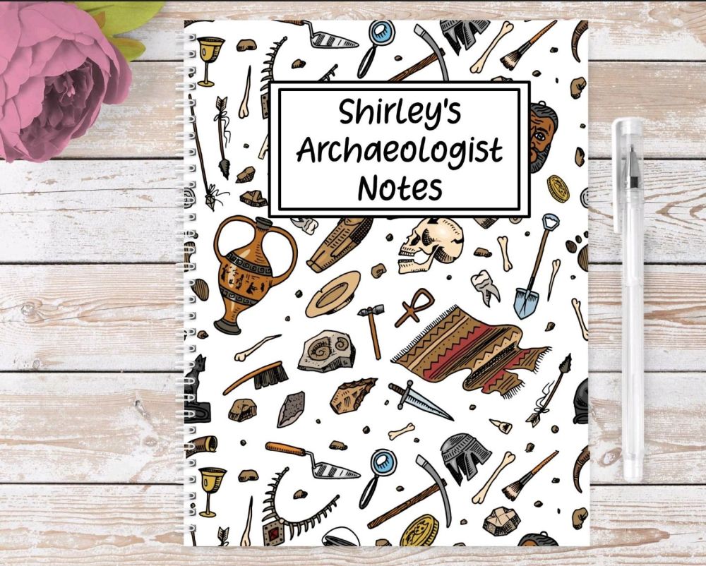 Archaeologist note book, personalised archaeology journal