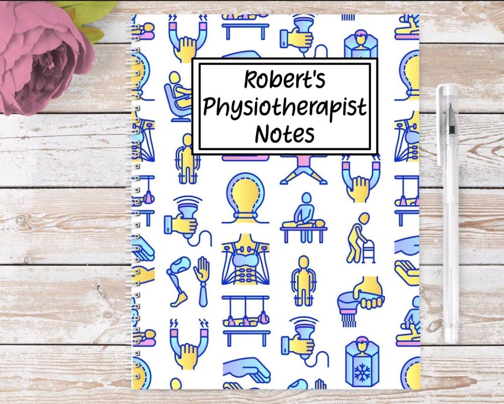 Physiotherapist note book, personalised physiotherapy physio  journal