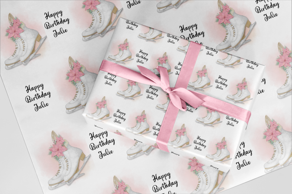 Ice Skating wrapping paper  - A3 Eco Friendly 
