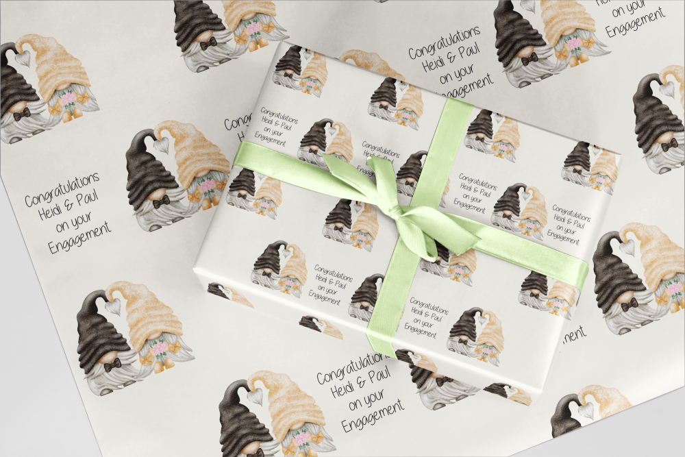 Gonk Congratualtions on your wedding wrapping paper  - A3 Eco Friendly 