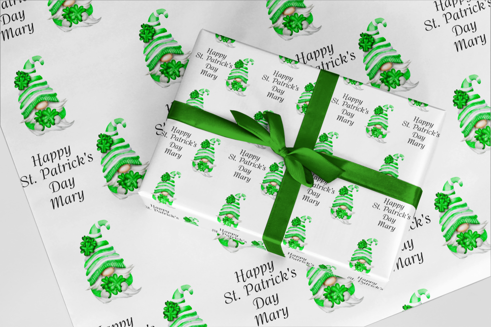 St Patricks Day gonk wrapping paper  - A3 Eco Friendly 