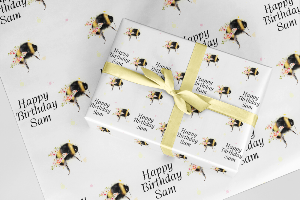 Bees wrapping paper  - Personalised A3 Eco Friendly 