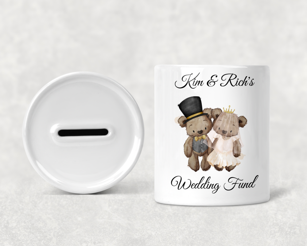 Personalised Wedding / Engagement moneybox - Teddy bear