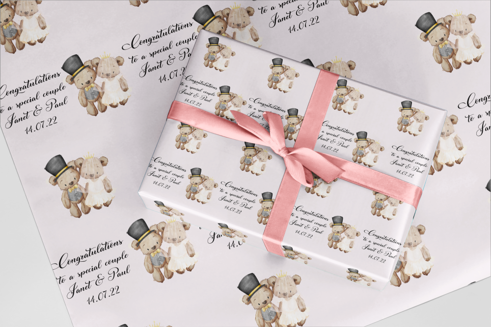 Wedding - Special Couple - Congratualtions on your wedding wrapping paper  - A3 Eco Friendly 