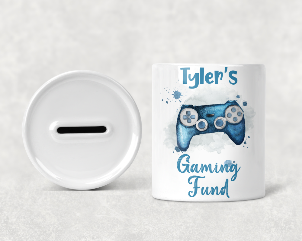 Gamers Money box - personalised with name. 