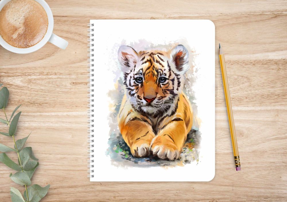 Tiger cub notebook - eco friendly notepad / journal