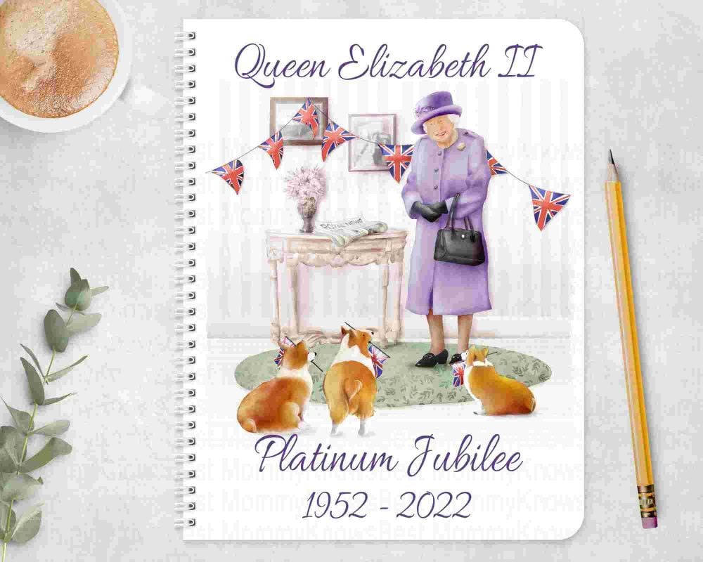 Queen Elizabeth II Notebook - Platinum Jubilee Celebration of 70 Years Mona