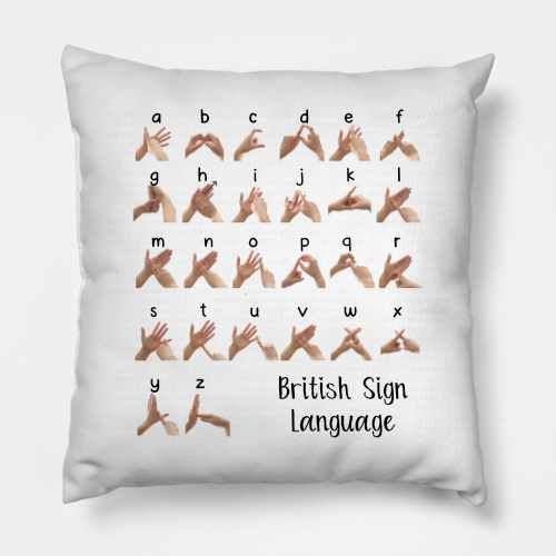 British Sign Language Learning Cushion BSL Alphabet LOWER CASE letters Kids Version